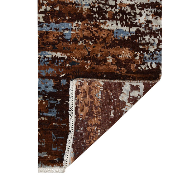AMER Rugs Hermitage HRM-2 Hand-Knotted Abstract Modern & Contemporary Area Rug Blue/Rust Brown 10' x 14'