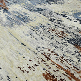 AMER Rugs Hermitage HRM-2 Hand-Knotted Abstract Modern & Contemporary Area Rug Blue/Rust Brown 10' x 14'
