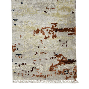 AMER Rugs Hermitage HRM-2 Hand-Knotted Abstract Modern & Contemporary Area Rug Blue/Rust Brown 10' x 14'