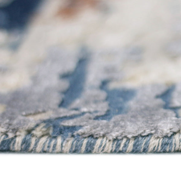 AMER Rugs Hermitage HRM-2 Hand-Knotted Abstract Modern & Contemporary Area Rug Blue/Rust Brown 10' x 14'