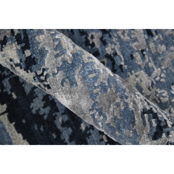 AMER Rugs Hermitage HRM-2 Hand-Knotted Abstract Modern & Contemporary Area Rug Blue/Rust Brown 10' x 14'