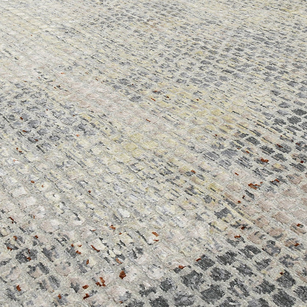 AMER Rugs Hermitage HRM-8 Hand-Knotted Abstract Modern & Contemporary Area Rug Light Gray 10' x 14'