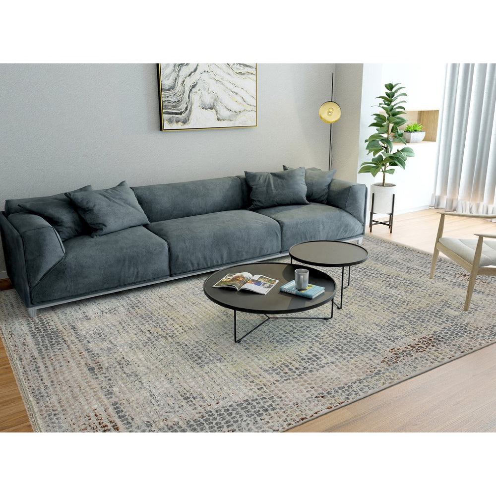 AMER Rugs Hermitage HRM-8 Hand-Knotted Abstract Modern & Contemporary Area Rug Light Gray 10' x 14'