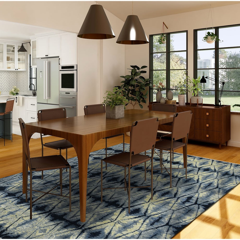 AMER Rugs Hermitage HRM-9 Hand-Knotted Abstract Modern & Contemporary Area Rug Blue Sapphire 10' x 14'