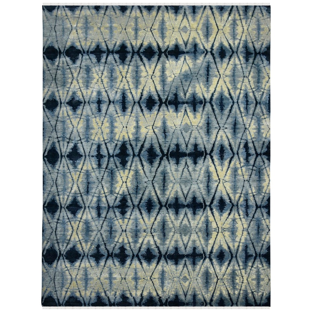 AMER Rugs Hermitage HRM-9 Hand-Knotted Abstract Modern & Contemporary Area Rug Blue Sapphire 10' x 14'