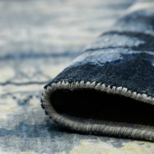 AMER Rugs Hermitage HRM-9 Hand-Knotted Abstract Modern & Contemporary Area Rug Blue Sapphire 10' x 14'