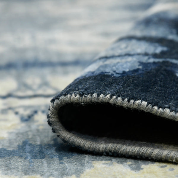 AMER Rugs Hermitage HRM-9 Hand-Knotted Abstract Modern & Contemporary Area Rug Blue Sapphire 10' x 14'