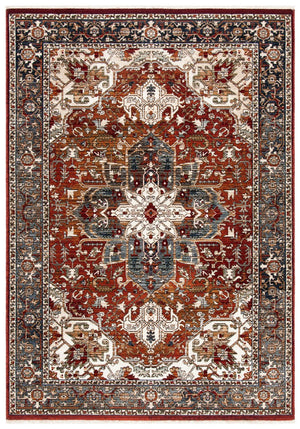 Herat 300 Herat 301 Traditional Power Loomed Polypropylene Pile Rug Red / Ivory