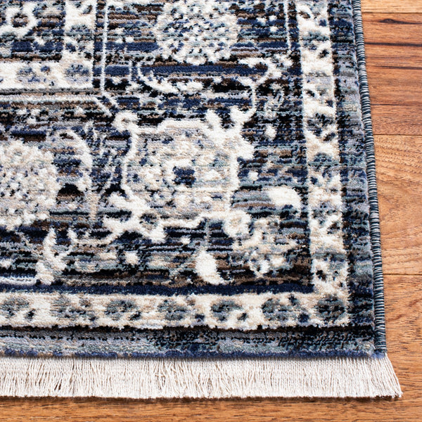 Herat 300 Herat 331 Traditional Power Loomed Polypropylene Pile Rug Navy / Ivory