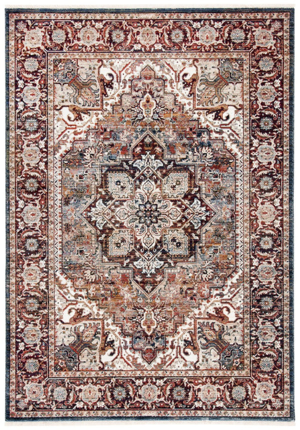 Herat 300 Herat 331 Traditional Power Loomed Polypropylene Pile Rug Red / Ivory