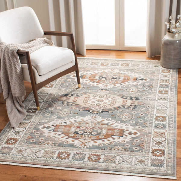 Herat 300 Herat 355 Traditional Power Loomed Polypropylene Pile Rug Grey / Cream