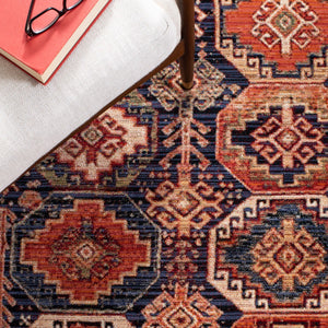 Herat 300 Herat 375 Traditional Power Loomed Polypropylene Pile Rug Rust / Creme