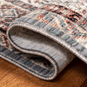 Herat 300 Herat 379 Traditional Power Loomed Polypropylene Pile Rug Grey / Cream