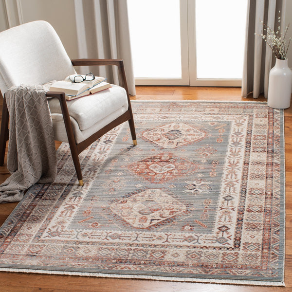 Herat 300 Herat 379 Traditional Power Loomed Polypropylene Pile Rug Grey / Cream