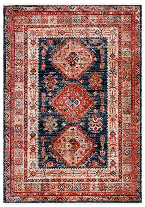 Herat 300 Herat 379 Traditional Power Loomed Polypropylene Pile Rug Rust / Black