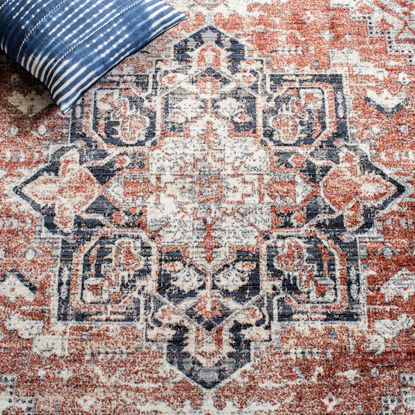 Herat 300 Herat 392 Traditional Power Loomed Polypropylene Pile Rug Rust / Creme
