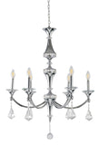 Bethel Chrome Chandelier in Iron & Crystal