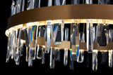 Bethel Gold LED Chandelier in Stainless Steel & Crystal