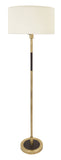 64" Huntington Floor Lamp in Antique Brass with Brown Leather Accents