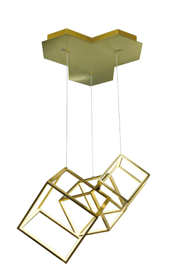 Bethel Modern Gold LED Chandelier | Adjustable Aluminum Frame, Dimmable, 3000K Warm Lighting