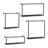 Zyther Metal Wall Shelves - 4pc Set