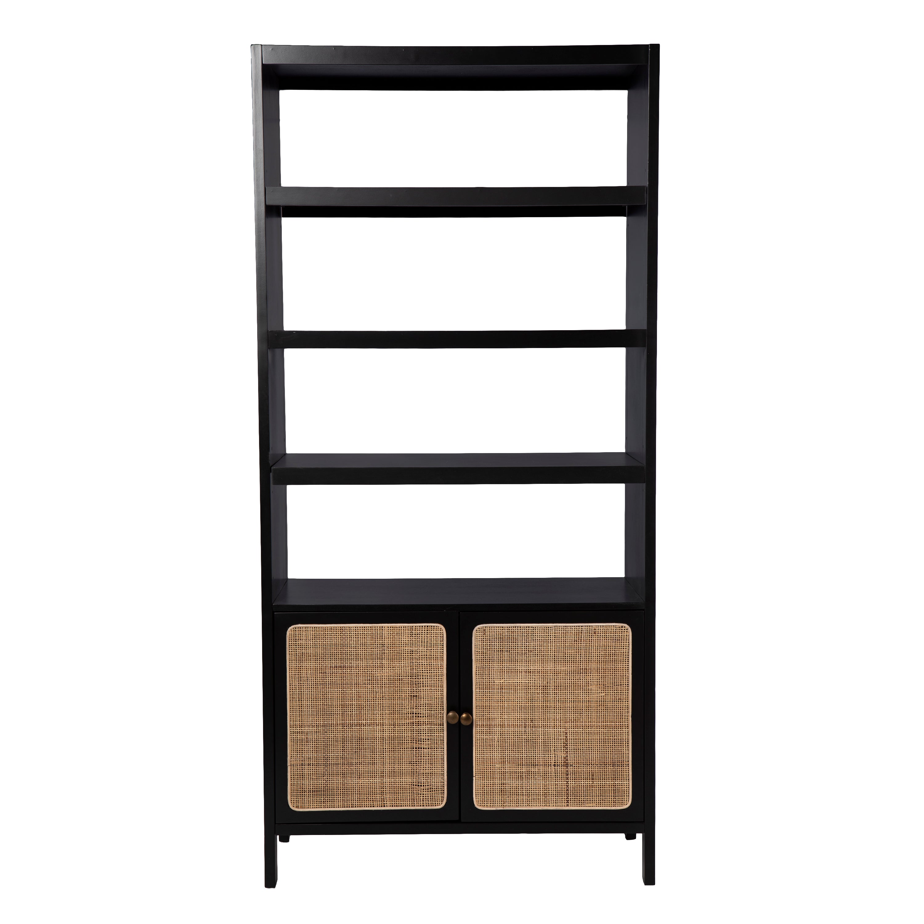 Carondale Stylish Bookcase with Rattan Accents - Thumbnail 2