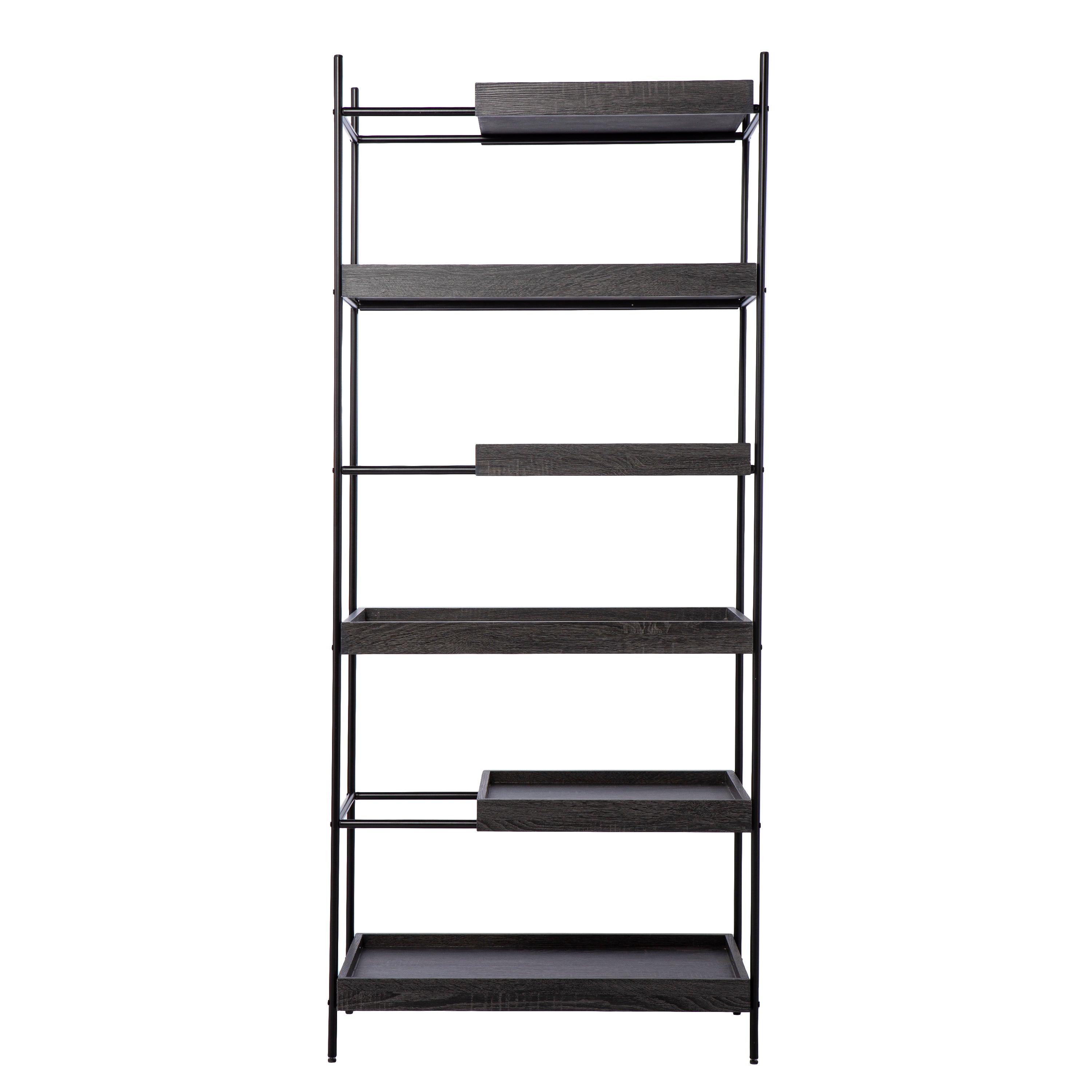 Deckenly Modern Sliding Shelf Etagere Bookcase - Thumbnail 2