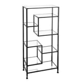 Sei Furniture Jaymes Metal Glass Asymmetrical Etagere Bookcase Hz1774