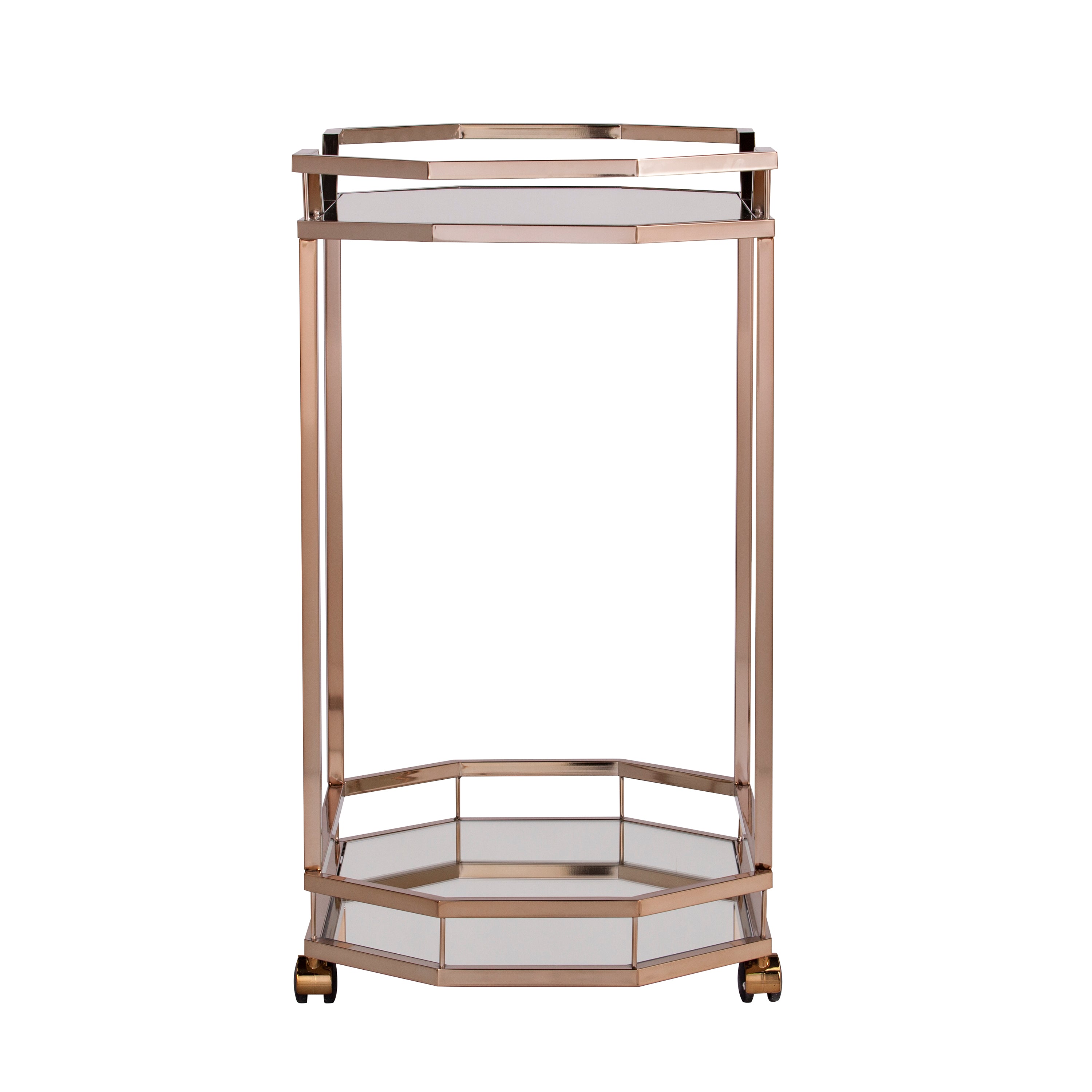 Ari Mirrored Art Deco Bar Cart - Thumbnail 4