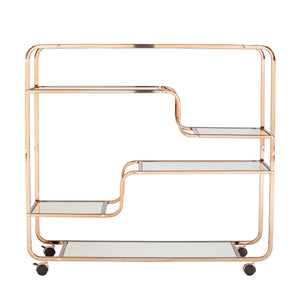 Sei Furniture Maylynn Art Deco Mirrored Bar Cart Hz2056