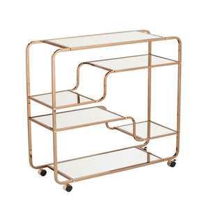 Sei Furniture Maylynn Art Deco Mirrored Bar Cart Hz2056