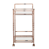 Ivers Metal Mirrored Bar Cart - Champagne