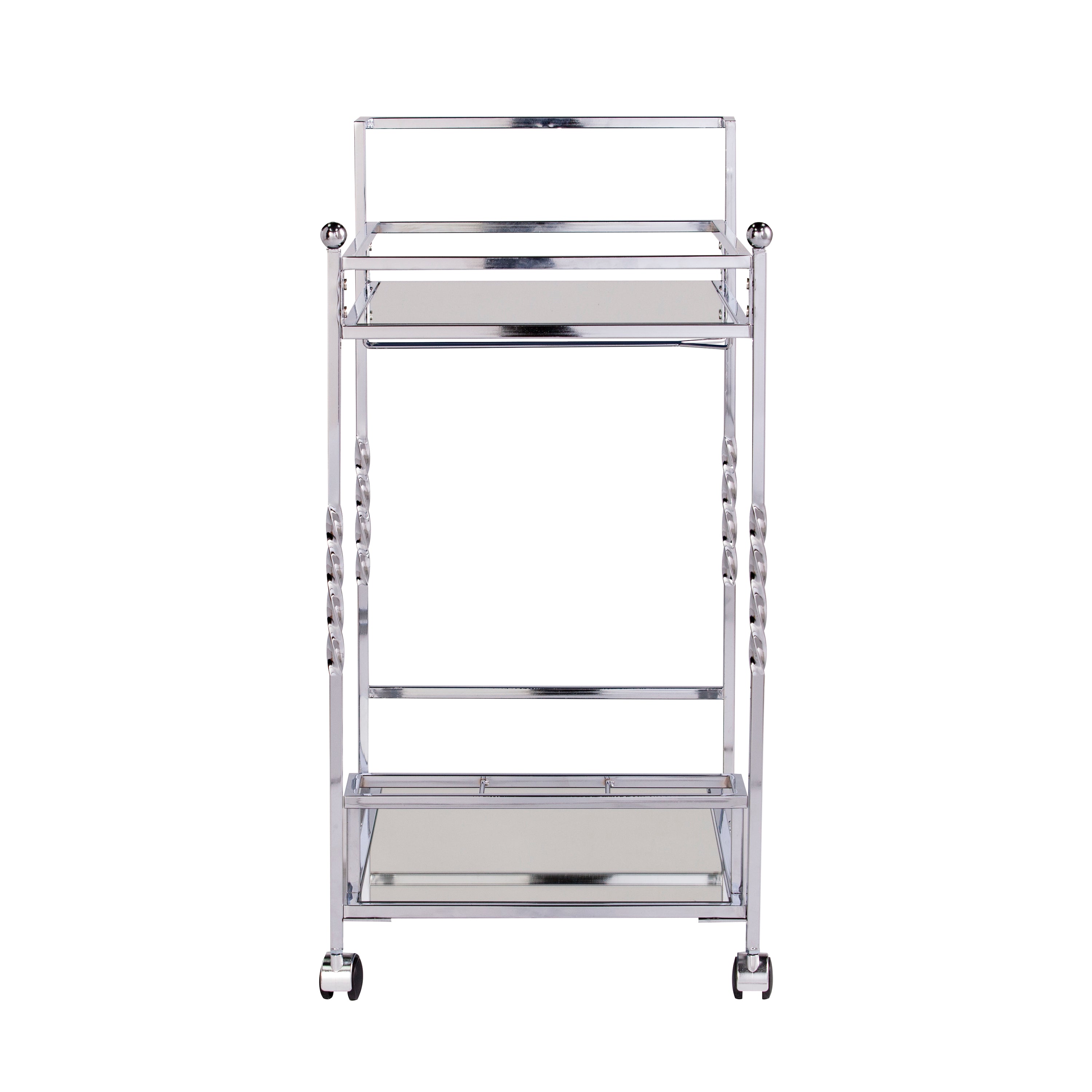 Ivers Double-Decker Mirrored Bar Cart - Thumbnail 2