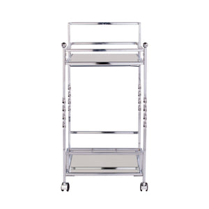 Sei Furniture Ivers Metal Mirrored Bar Cart Chrome Hz3586