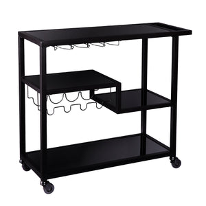 Holly Martin Holly Martin Zephs Bar Cart Black W Smoked Mirror Hz8813