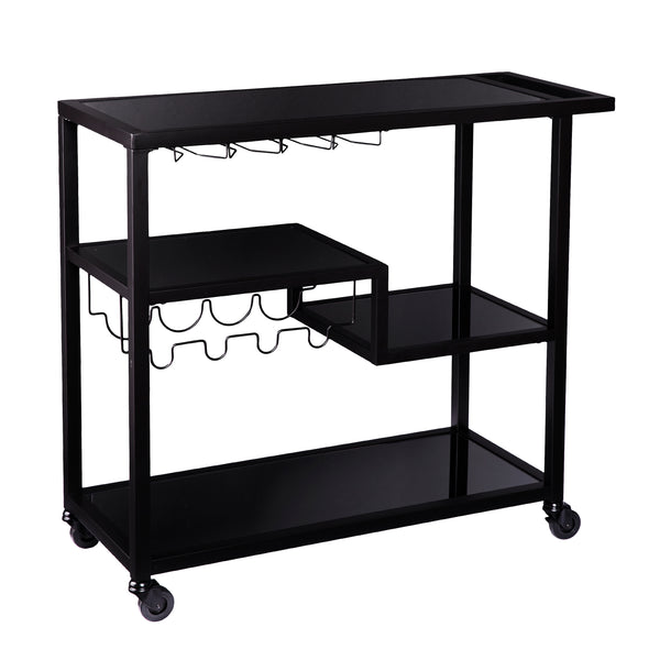 Holly Martin Holly Martin Zephs Bar Cart Black W Smoked Mirror Hz8813