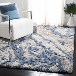 Horizon Shag 800 Horizon Shag 890 Shag & Flokati Power Loomed Polypropylene Pile Rug Grey / Blue