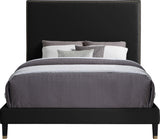 Harlie Velvet / Engineered Wood / Metal / Foam Contemporary Black Velvet Full Bed - 60.5" W x 81.5" D x 60" H