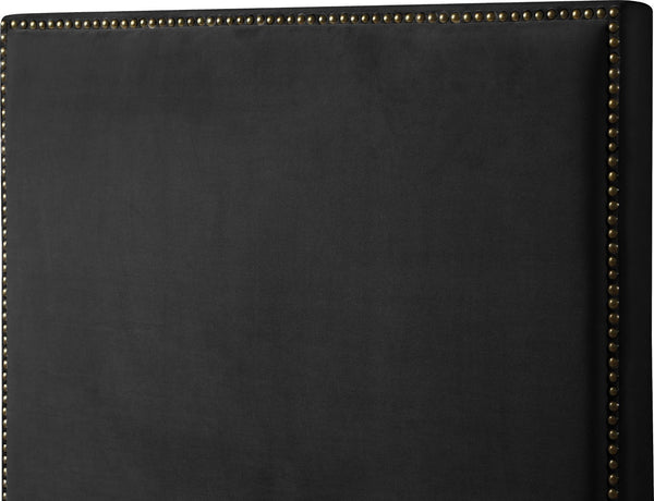 Harlie Velvet / Engineered Wood / Metal / Foam Contemporary Black Velvet King Bed - 82" W x 86.5" D x 60" H