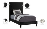 Harlie Velvet / Engineered Wood / Metal / Foam Contemporary Black Velvet Twin Bed - 45.5" W x 81.5" D x 60" H