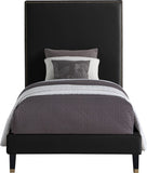 Harlie Velvet / Engineered Wood / Metal / Foam Contemporary Black Velvet Twin Bed - 45.5" W x 81.5" D x 60" H