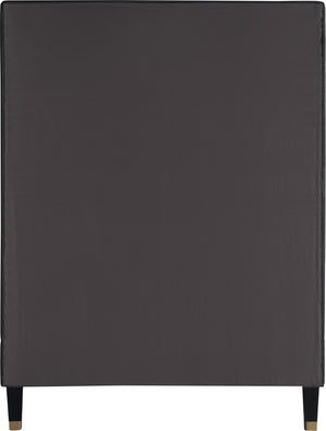 Harlie Velvet / Engineered Wood / Metal / Foam Contemporary Black Velvet Twin Bed - 45.5" W x 81.5" D x 60" H