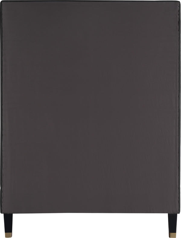 Harlie Velvet / Engineered Wood / Metal / Foam Contemporary Black Velvet Twin Bed - 45.5" W x 81.5" D x 60" H