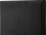 Harlie Velvet / Engineered Wood / Metal / Foam Contemporary Black Velvet Twin Bed - 45.5" W x 81.5" D x 60" H