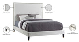 Harlie Velvet / Engineered Wood / Metal / Foam Contemporary Cream Velvet Full Bed - 60.5" W x 81.5" D x 60" H
