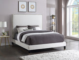 Harlie Velvet / Engineered Wood / Metal / Foam Contemporary Cream Velvet Full Bed - 60.5" W x 81.5" D x 60" H