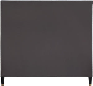 Harlie Velvet / Engineered Wood / Metal / Foam Contemporary Cream Velvet Full Bed - 60.5" W x 81.5" D x 60" H