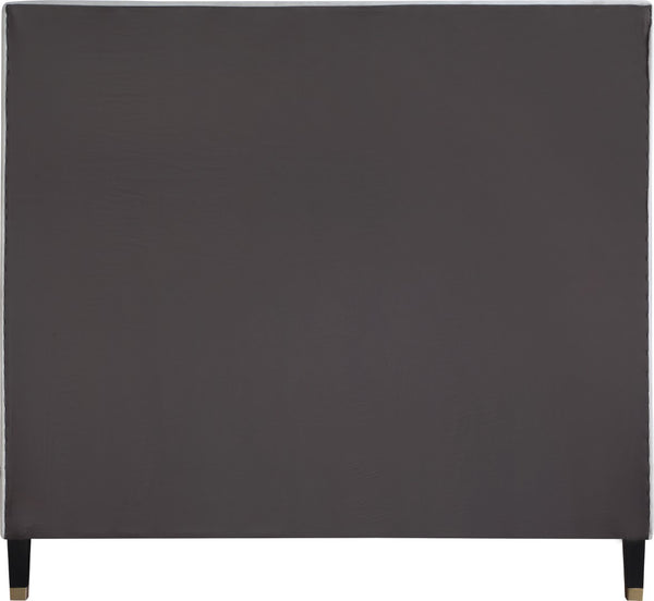 Harlie Velvet / Engineered Wood / Metal / Foam Contemporary Cream Velvet Full Bed - 60.5" W x 81.5" D x 60" H