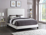 Harlie Velvet / Engineered Wood / Metal / Foam Contemporary Cream Velvet King Bed - 82" W x 86.5" D x 60" H