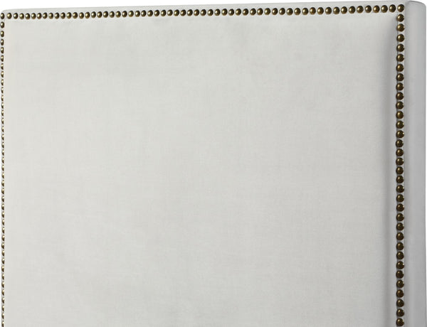 Harlie Velvet / Engineered Wood / Metal / Foam Contemporary Cream Velvet King Bed - 82" W x 86.5" D x 60" H